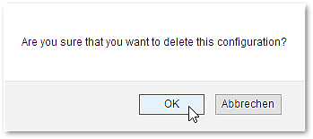 Pop-up - Sure to delete configuration
