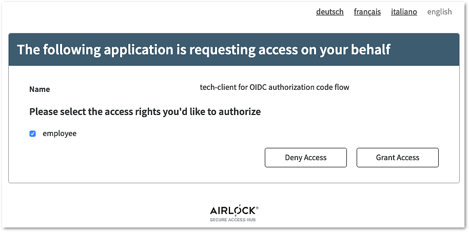 Authorization of a request