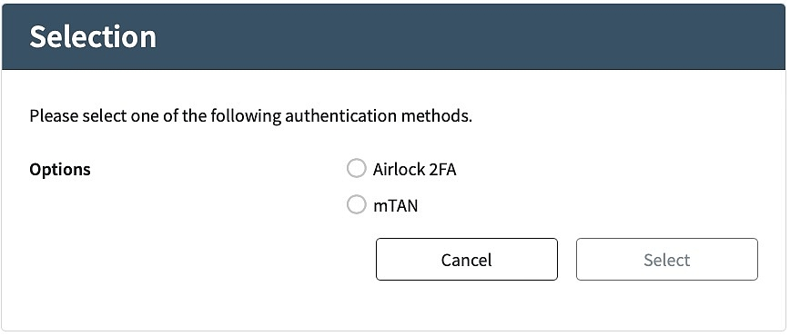 SelectionOptionsInLoginRESTUI